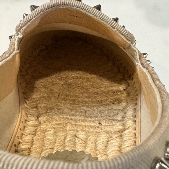 Christian Louboutin Beige Espadrilles with Silver Studs - Picture 13 of 14